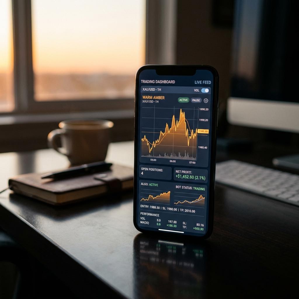 Yieldantry AI crypto trading platform op smartphone scherm